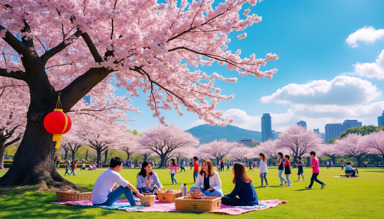 discover the enchanting seasons in seoul, where vibrant cherry blossoms bloom in spring, lush greenery flourishes in summer, colorful foliage paints the landscape in autumn, and winter blankets the city in a magical snowfall. experience the unique beauty and culture of seoul throughout the year.
